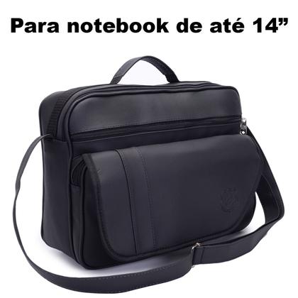 Imagem de Bolsa Transversal Masculina P/ Notebook até 14 Pol. Pasta Carteiro p/ Motoboy Maleta Social