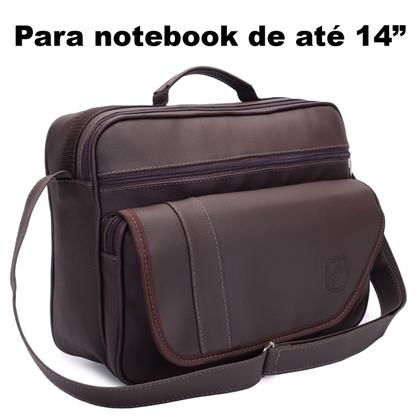 Imagem de Bolsa Transversal Masculina P/ Notebook até 14 Pol. Pasta Carteiro p/ Motoboy Maleta Social