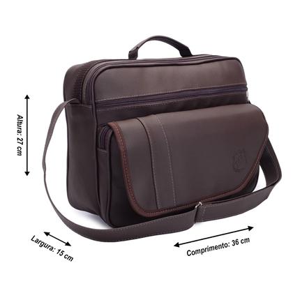 Imagem de Bolsa Transversal Masculina P/ Notebook até 14 Pol. Pasta Carteiro p/ Motoboy Maleta Social