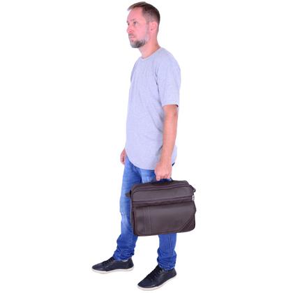 Imagem de Bolsa Transversal Masculina P/ Notebook até 14 Pol. Pasta Carteiro p/ Motoboy Maleta Social