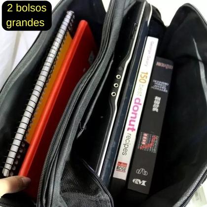 Imagem de Bolsa Transversal Pasta Executiva Reforçada Trabalho Viagem cabe notebook com divisorias reforçada