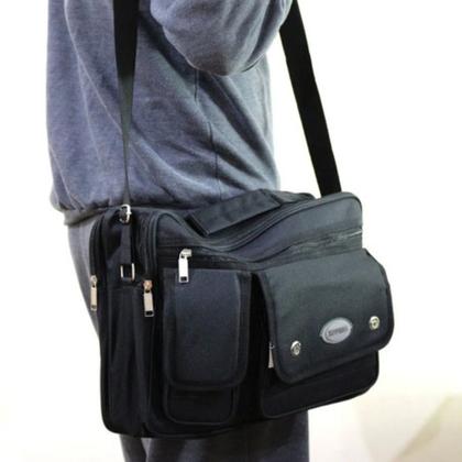 Imagem de Bolsa Transversal Pasta Executiva Reforçada Trabalho Viagem cabe notebook com divisorias reforçada