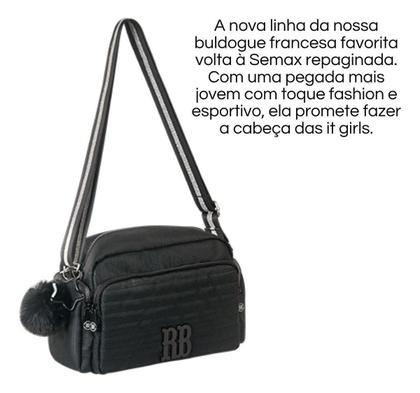 Imagem de Bolsa Transversal Preta Feminina Tamanho M Rebecca Bonbon