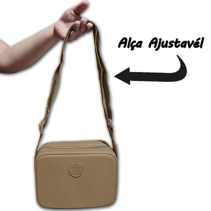 Imagem de Bolsa Transversal Quadrada Moleca Bag Zíper E Alça Original Nude Cód. 2563