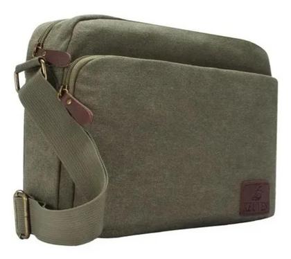 Imagem de Bolsa Unissex Feminina Masculina de Lona Transversal - Tamanho Médio