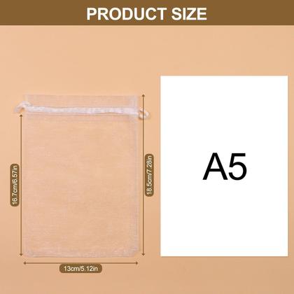 Imagem de Bolsas de presente SumDirect 5x7" brancas transparentes com cordão 100 unidades