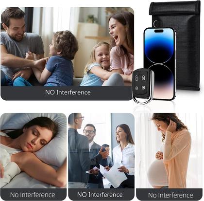 Imagem de Bolsas Faraday Simket para telefones e chaves de carro, pacote com 2 unidades pretas