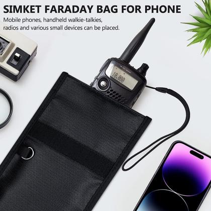 Imagem de Bolsas Faraday Simket para telefones e chaves de carro, pacote com 2 unidades pretas