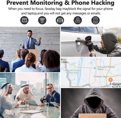 Imagem de Bolsas Faraday Simket para telefones e chaves de carro, pacote com 2 unidades pretas