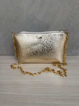 Imagem de Bolsas Femininas Festa Metalizada com Alça Transversal Corrente Lateral Ombro material sintético