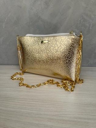 Imagem de Bolsas Femininas Festa Metalizada com Alça Transversal Corrente Lateral Ombro material sintético