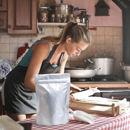 Imagem de Bolsas Mylar SHXWELL de 1 litro para armazenamento de alimentos, 50 unidades com absorvedores