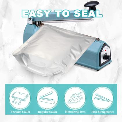 Imagem de Bolsas Mylar SHXWELL de 1 litro para armazenamento de alimentos, 50 unidades com absorvedores