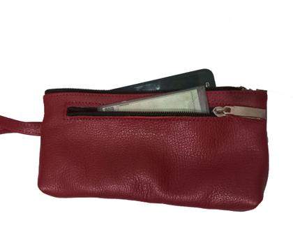 Imagem de Bolsinha Carteira de Couro Necessaire Porta Documentos Fabricação Própria