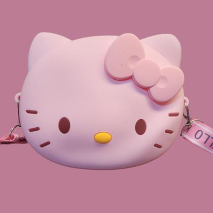 Imagem de Bolsinha De Silicone Stitch Angel Hello Kitty Com Alça Infantil Pequena