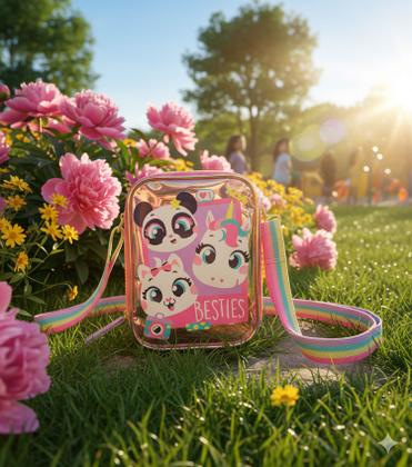 Imagem de Bolsinha Infantil Puket Menina Multibichos BFF Lavanda