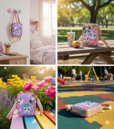 Imagem de Bolsinha Infantil Puket Menina Multibichos BFF Lavanda