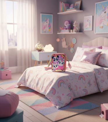 Imagem de Bolsinha Infantil Puket Menina Multibichos BFF Lavanda