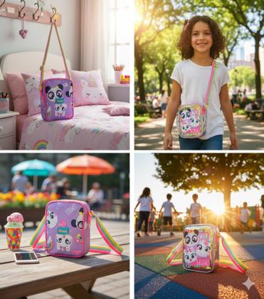 Imagem de Bolsinha Infantil Puket Menina Multibichos BFF Lavanda