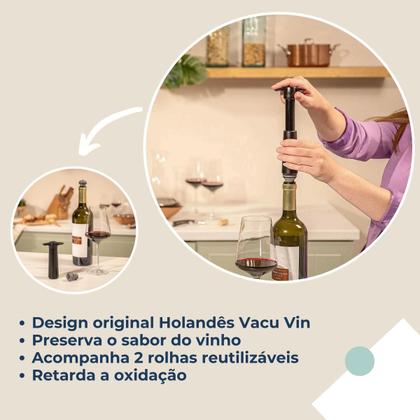 Imagem de Bomba A Vácuo Para Vinho Com 2 Rolhas Vacu Vin