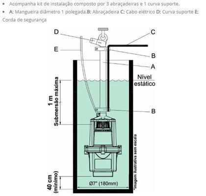 Imagem de Bomba Agua Submersa Anauger 900 254V