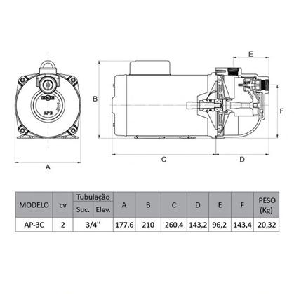 Imagem de Bomba Auto Aspirante PRATIKA AP_3C 2.0 CV 127/220 VOLTS DANCOR 