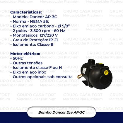 Imagem de Bomba  Autoaspirante Dancor 2cv Bivolt (joga Até 70 Metros)