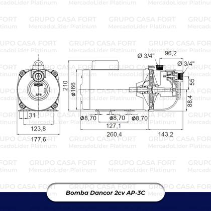 Imagem de Bomba  Autoaspirante Dancor 2cv Bivolt (joga Até 70 Metros)