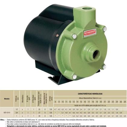 Imagem de Bomba Centrífuga 1,0 CV Monofásica BCR-2010 SCHNEIDER