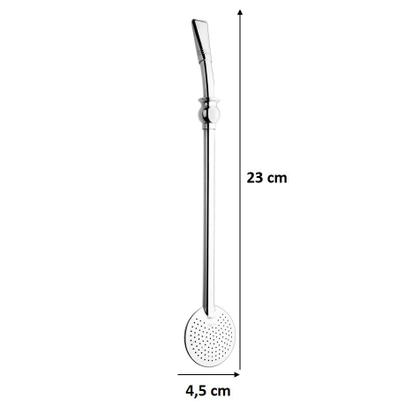 Imagem de Bomba Chimarrão Mate 23cm Aço Inox Com Anel Cuia Biqueira - 701 Taumer