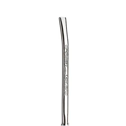 Imagem de Bomba Chimarrão Tererê Mate 19cm Aço Inox Abaulada Desenho Rosca - 610 Taumer