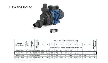 Imagem de Bomba Claw Hidromassagem WMBH-75H 3/4cv Monofásico 127v