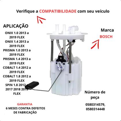 Imagem de Bomba Completa Original Bosch 0580314579 Spin, Cobalt, Onix, Prisma