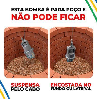 Imagem de Bomba De Água Para Poço Sapo Submersa Bombras 1500 220v com Kit de Manutenção