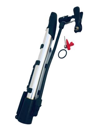 Imagem de Bomba de ar bicicleta aluminio pneu bola com suporte acessórios