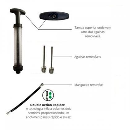 Imagem de Bomba de Ar Dupla Ação Encher Bola Bicicleta Penalty Sac
