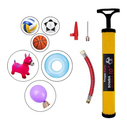 Imagem de Bomba De Ar Manual Com 8 Bicos P/ Inflar Bolas Bexigas Boias