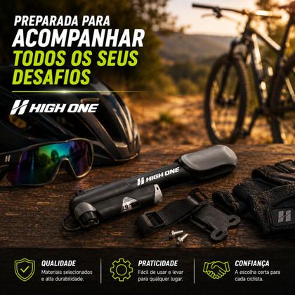 Imagem de Bomba de ar mini portátil bicicleta High One GP61S com manômetro