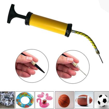 Imagem de Bomba De Ar Para Encher Bola Boias Com 6 Bicos e Mangueira