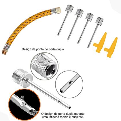 Imagem de Bomba De Ar Para Encher Bola Boias Com 6 Bicos e Mangueira