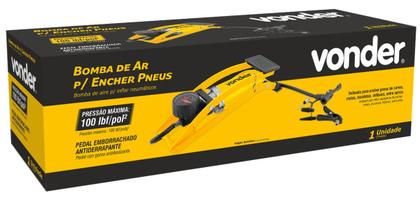 Imagem de Bomba De Ar Para Encher Pneus Com Pedal Amarelo Vonder