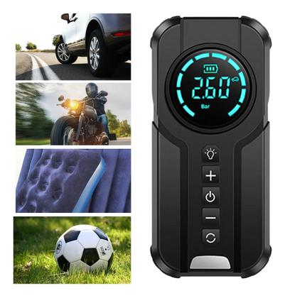 Imagem de Bomba de Ar Portatil Compressor Inflator Multi-função 4 em 1 PowerBank 8kmah Bateria Calibrador de C