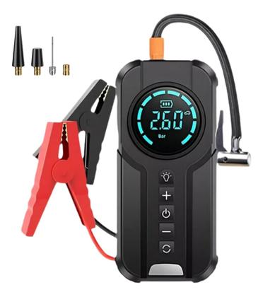 Imagem de Bomba de Ar Portatil Compressor Inflator Multi-função 4 em 1 PowerBank 8kmah Bateria Calibrador de C