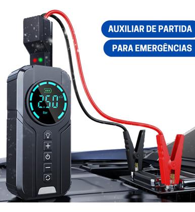 Imagem de Bomba de Ar Portatil Compressor Inflator Multi-função 4 em 1 PowerBank 8kmah Bateria Calibrador de C