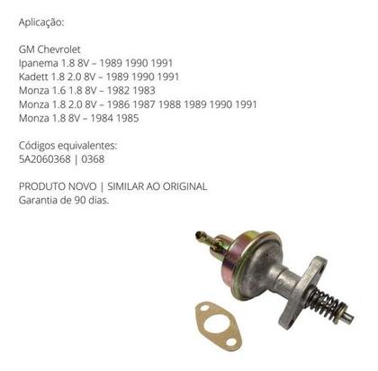 Imagem de Bomba de combustivel mecânica gm ipanema kadett monza 1.6 1.8 1982 a 1991