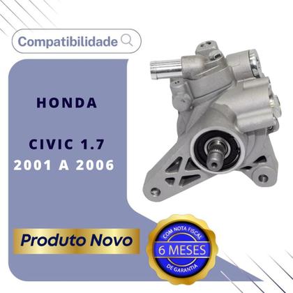 Imagem de Bomba De Óleo Hidráulica Nova Honda Civic 1.7 2001 a 2006