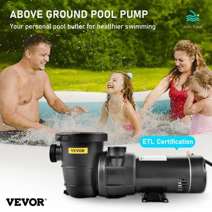 Imagem de Bomba de piscina VEVOR 1.5HP 115V 1100W 5280L/h para acima do solo