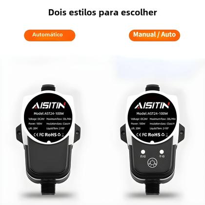 Imagem de Bomba de Reforço 24V 16m sem Escova - Controle Automático de Pressão para Aquecedor