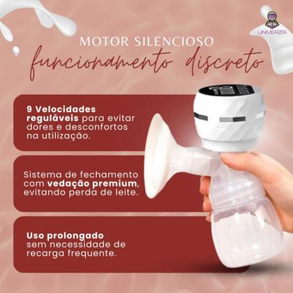 Imagem de Bomba De Tirar Leite Materno Elétrica Com 9 Níveis De Sucção, Portátil, Silenciosa, Livre De BPA, Fácil De Usar, Design Ergonômico, Para Amamentação C