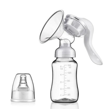 Imagem de Bomba de tirar leite materno extrator manual mamadeira coletor 150ml garrafa bpa free portatil